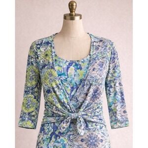 David Cline Shirt Top M 2 Piece Tank Top & Tie Crop MINT Soft Purple Blue Preppy